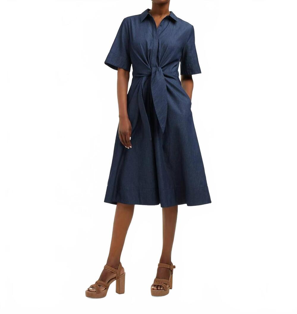 NEW DRAPER JAMES riley midi shirtdress in dark wash